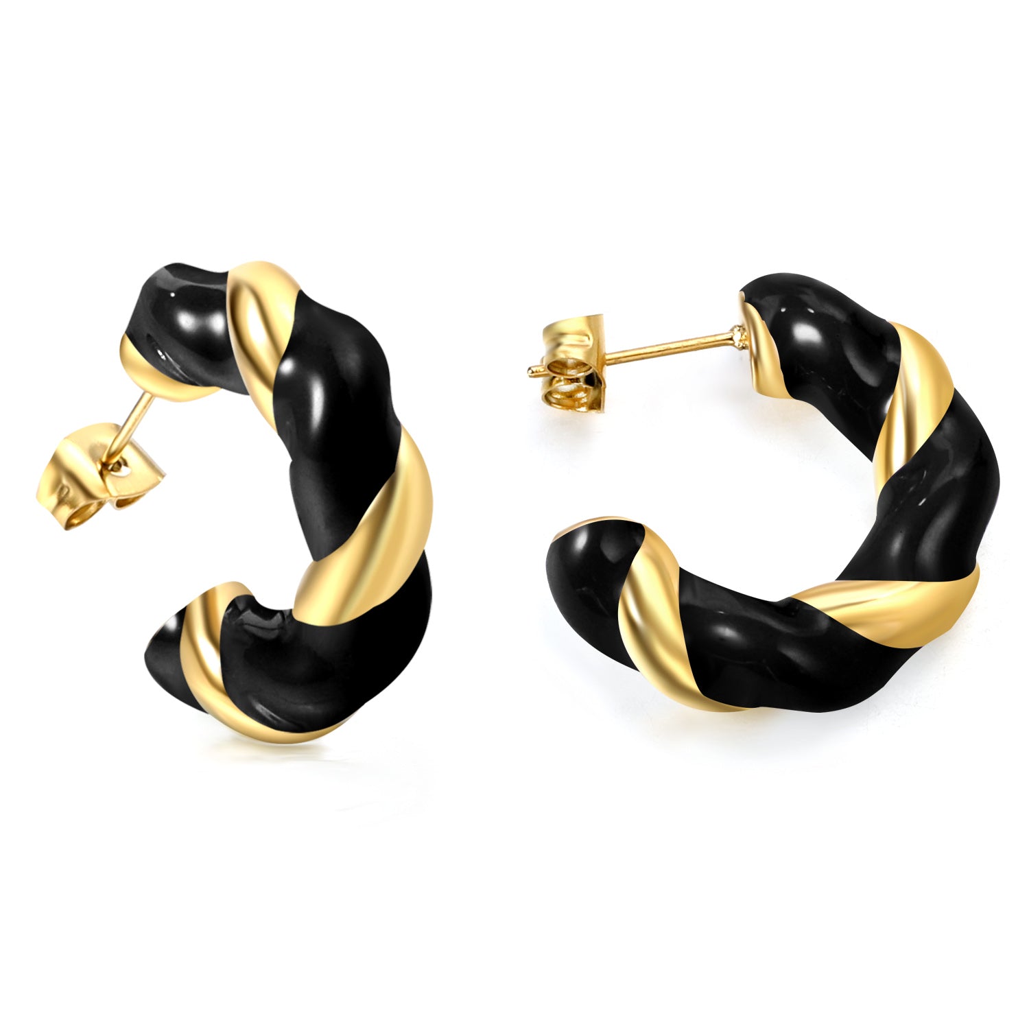 C Shape Twist Drip Earrings 6.4*23mm asonjewelry