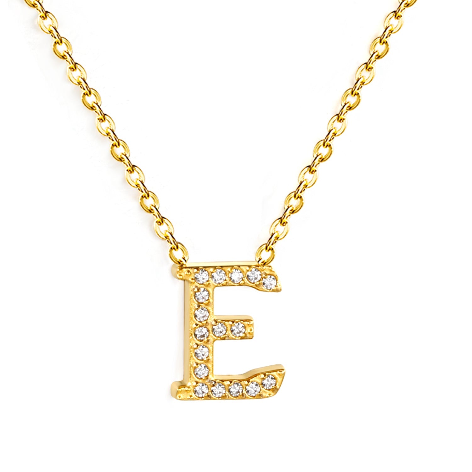 A-Z monogrammed pendant necklace with white diamonds 41+5cm asonjewelry