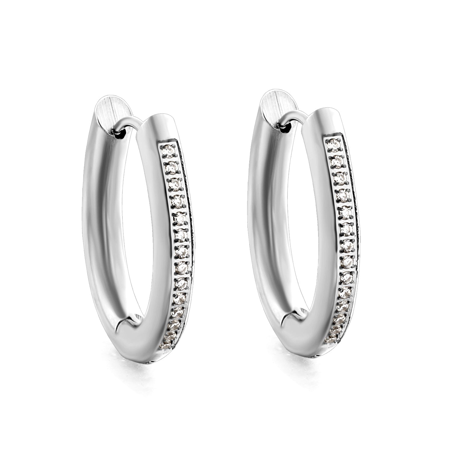 Oval Earrings with Diamonds 20.6*25.8mm asonjewelry