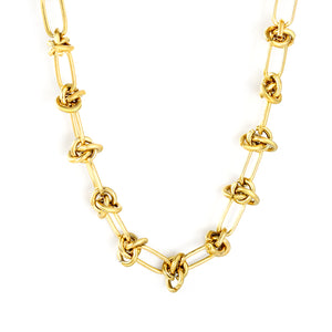 Wholesale 18K Gold-Plated Floral Declaration Chain Necklace Hypoallergenic Steel/Gold
