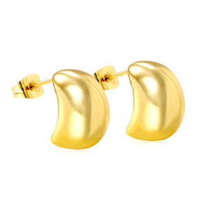 8.4*15mm meta earrings gold color