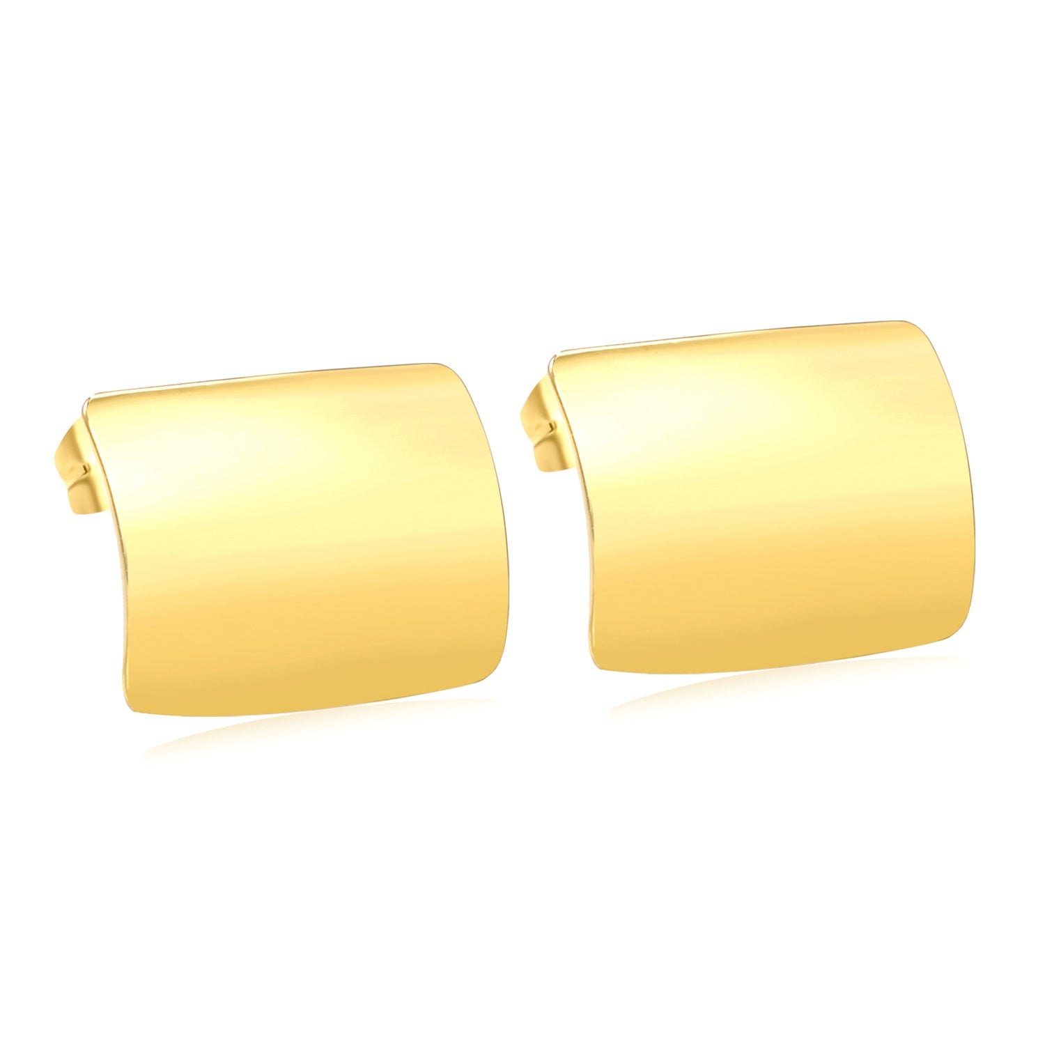 11.5*15mm curved rectangle stud earrings gold color asonjewelry