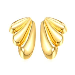 22*25mm winged stud earrings gold color