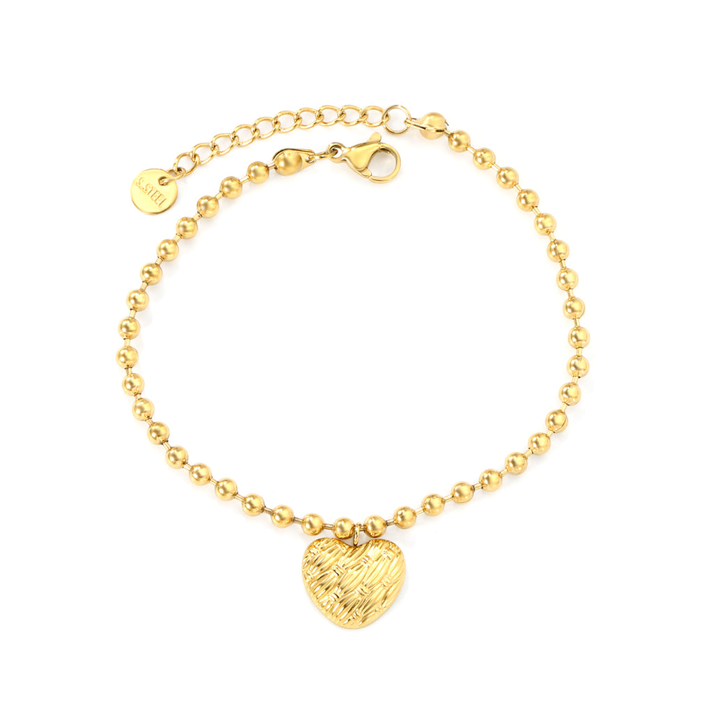 13.2*11.6mm heart pattern 18+3cm+6mm bracelet gold color