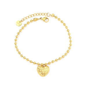 13.2*11.6mm heart pattern 18+3cm+6mm bracelet gold color