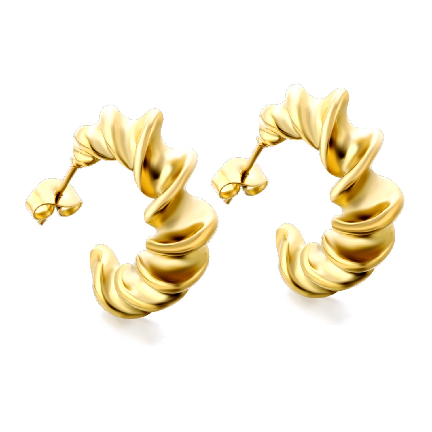 C-shaped spiral ear clips 7.6*36.5mm asonjewelry