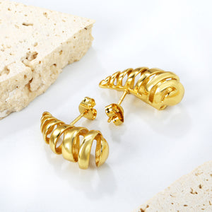 10*23mm spring drop earrings gold color