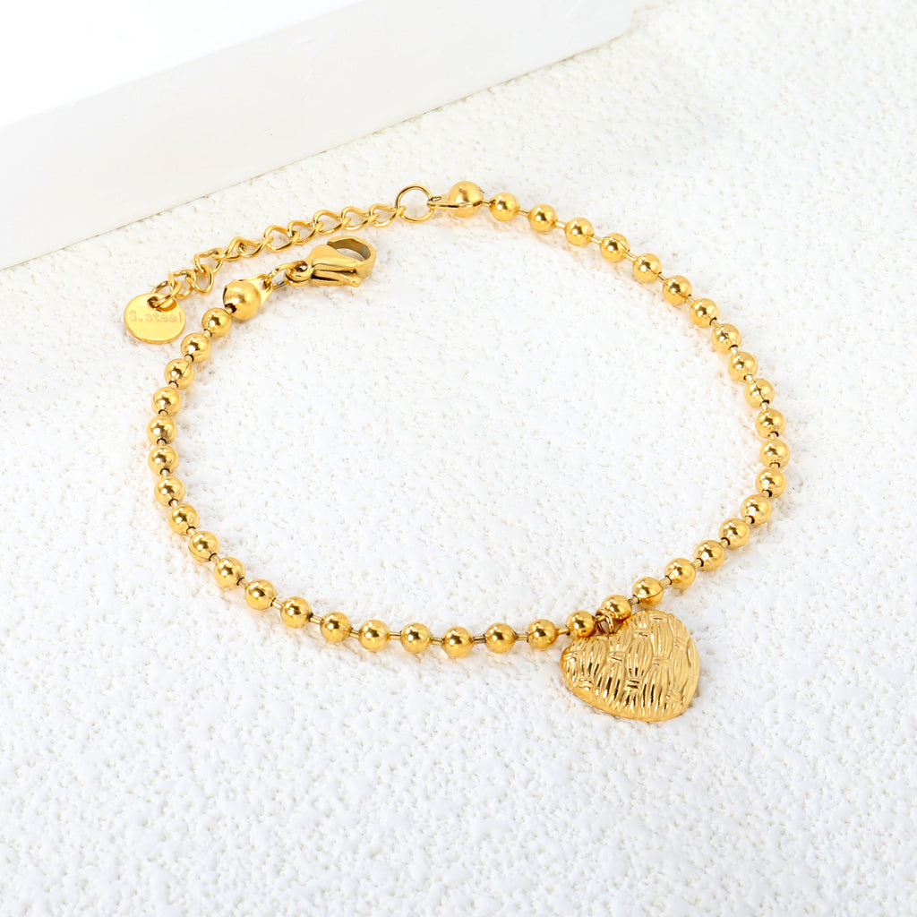 13.2*11.6mm heart pattern 18+3cm+6mm bracelet gold color