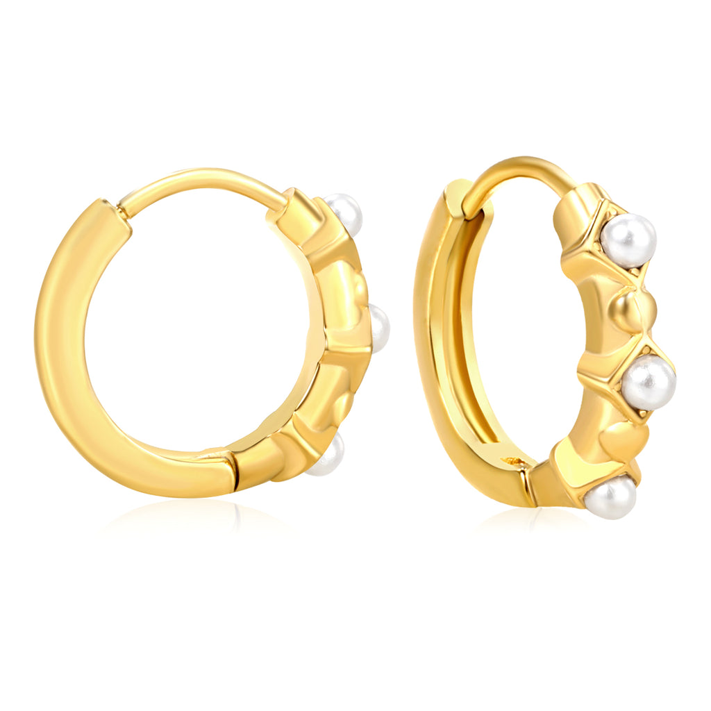 3.2*11.4mm diamond-shaped sticky imitation white Czech diamonds/pearl earrings 2.2*10mm inner diameter earrings gold color