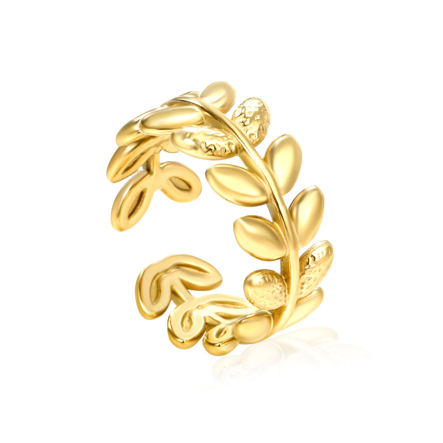 Open-end ring 8.8mm high Steel/gold color asonjewelry