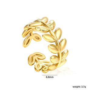 Open-end ring 8.8mm high Steel/gold color