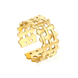 Golden Chain Link Stainless Steel Open Ring