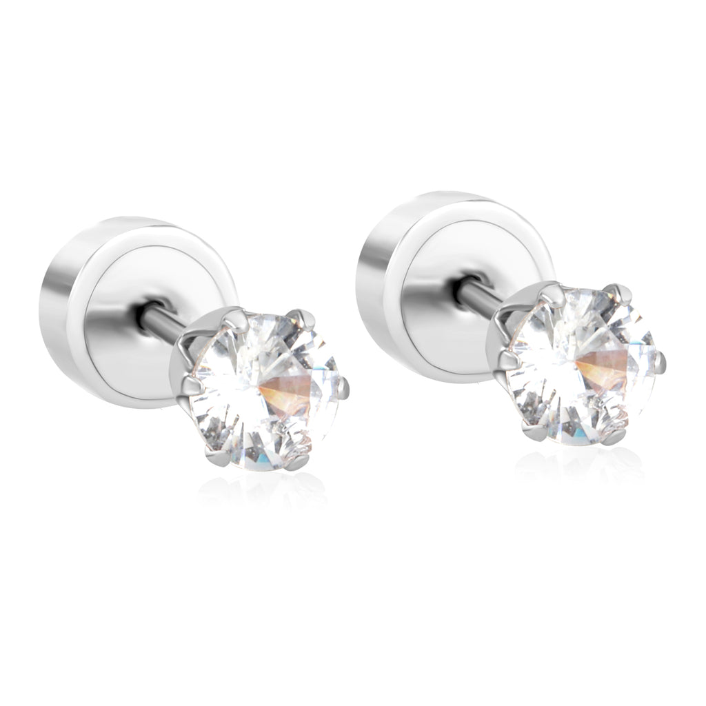 12 pair 3-5mm steel color/gold/rose gold pat plug earrings