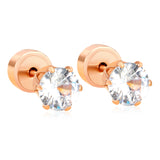 12 pair 3-5mm steel color/gold/rose gold pat plug earrings