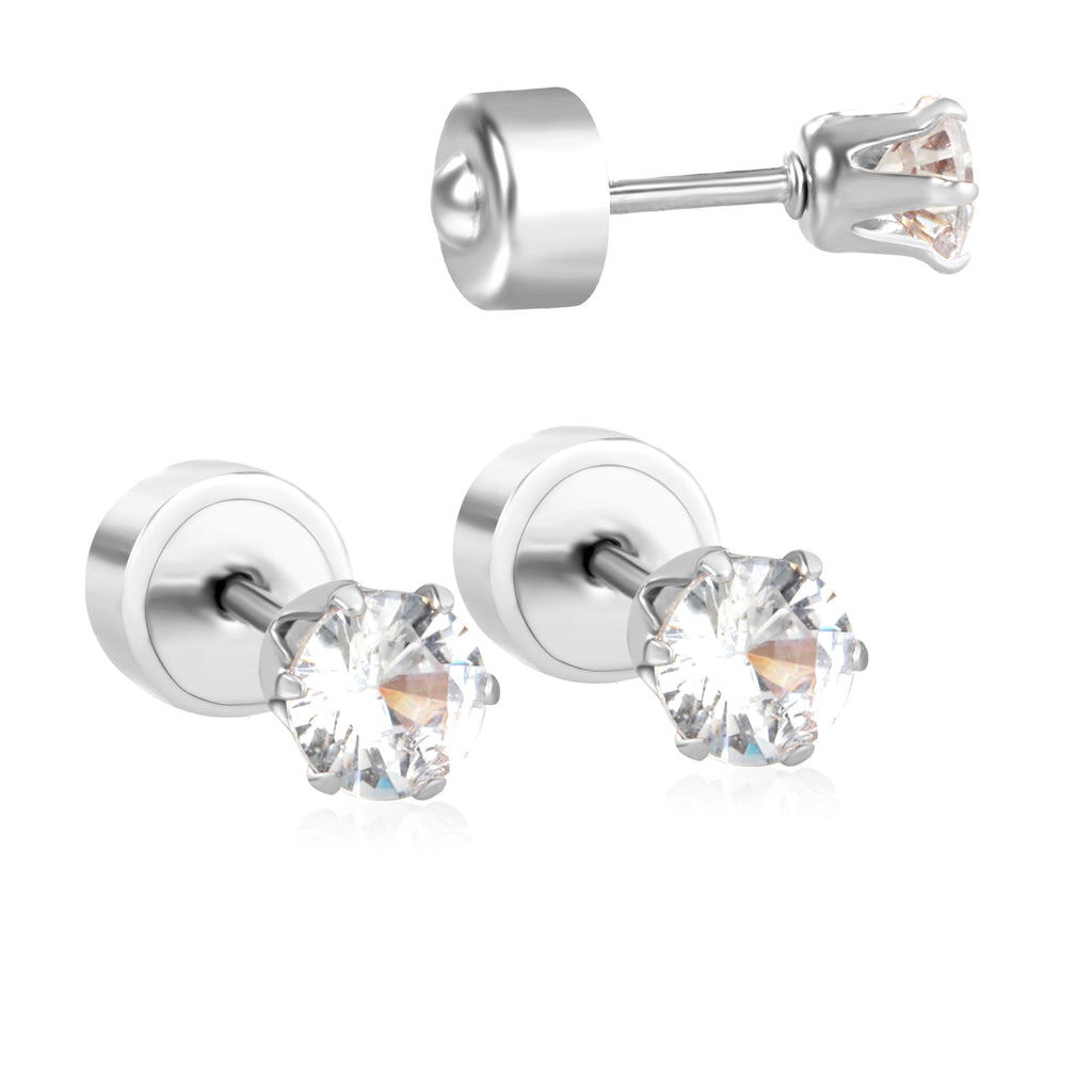 12 pair 3-5mm steel color/gold/rose gold pat plug earrings