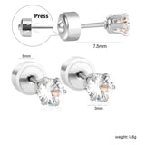 12 pair 3-5mm steel color/gold/rose gold pat plug earrings