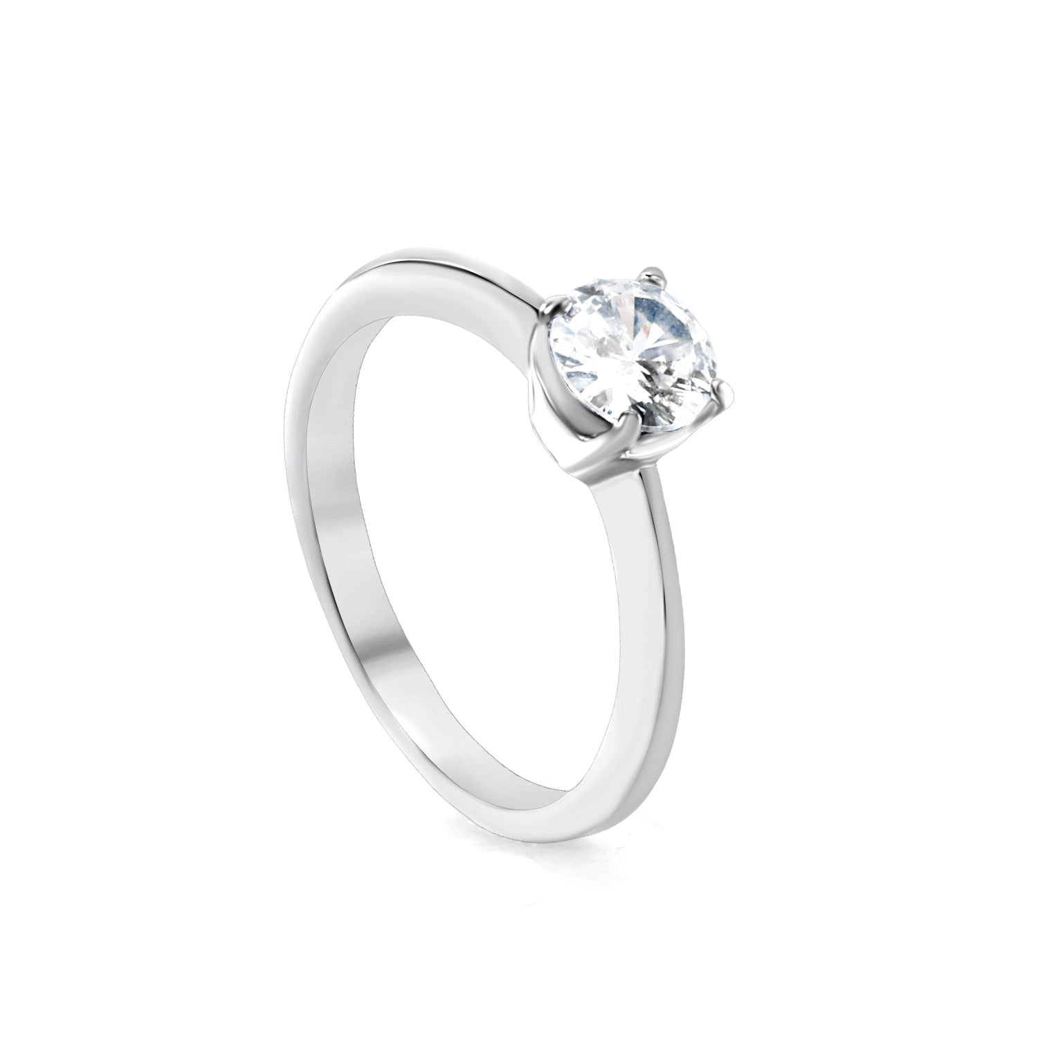 H6mm Round Minimalist White Zirconia Ring Gold/steel color asonjewelry