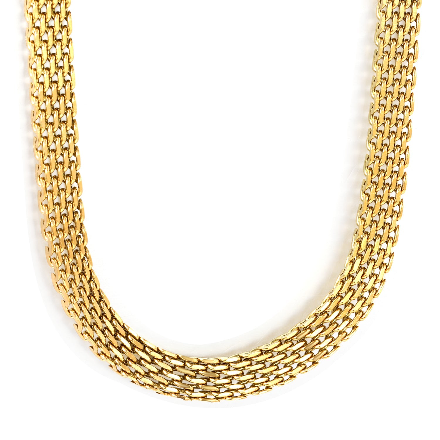 Braided Mesh Matching Chain Necklace 7.9mm*36+5cm asonjewelry