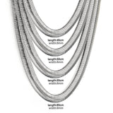 6mm*45-60cm Flat Snake Chain Steel Color