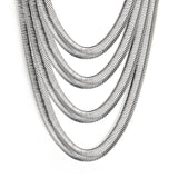 6mm*45-60cm Flat Snake Chain Steel Color