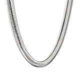 6mm*45-60cm Flat Snake Chain Steel Color
