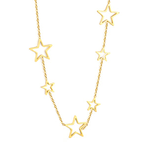 17.8+11.1mm size pentagram accessories cross chain 40+5cm necklace steel color/golden