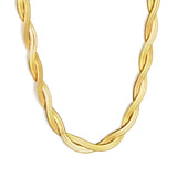 5.9mm*45+5cm Crossed Double Strand Necklace Steel/Golden