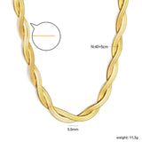 5.9mm*45+5cm Crossed Double Strand Necklace Steel/Golden