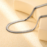 6mm*45-60cm Flat Snake Chain Steel Color