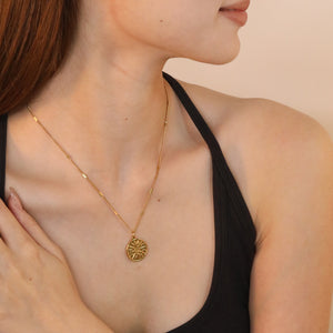 0.4mm Side-Mounted Polished Beads Necklace 40+5cm+Tail Tag Gold Pendant Clasp Oval Clasp