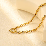 Razor/O Chain W4mm*40cm+Round Buckle O.D. 14.6mm Necklace Gold Color