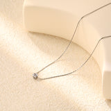 5mm Six Claws Round White Diamond Pendant 40+5cm+6mm Round Tail Plaque Necklace Steel/Golden