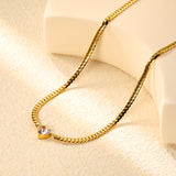 12.2mm White/Green Diamond Heart Pendant 4mm Golden Dragon Necklace 40+5cm+3*10mm Square Tail Plate/Cone Tail Plate Necklace Golden