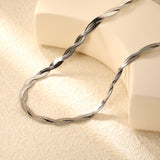 5.9mm*45+5cm Crossed Double Strand Necklace Steel/Golden