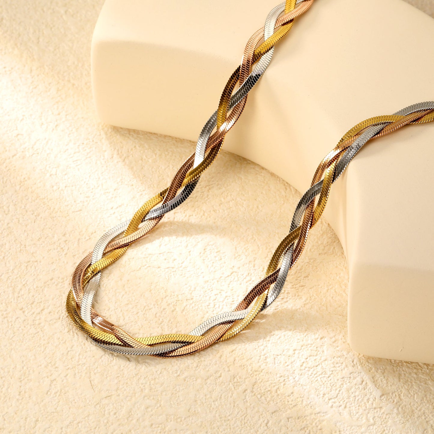 8mm*40+5cm+6mm Tricolor Braided Matching Chain Colorful asonjewelry