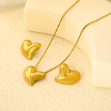 Love Set Steel/Gold/Mixed Earrings: 27*27.3mm Pendant: 27*27.3mm 1.6 Round Snake Chain 43+5cm+6mm Round Tail Tag