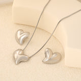 Love Set Steel/Gold/Mixed Earrings: 27*27.3mm Pendant: 27*27.3mm 1.6 Round Snake Chain 43+5cm+6mm Round Tail Tag
