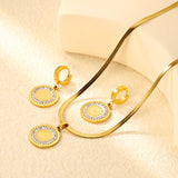 Round Cake Portrait Set Gold Earrings: 20.2mm Pendant: 20.2mm3.2 Push Dense Chain 42+5cm