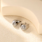 Vertical Drop Oval Earrings 15.6*28.7mm/17*30mm Steel Color/Gold Color