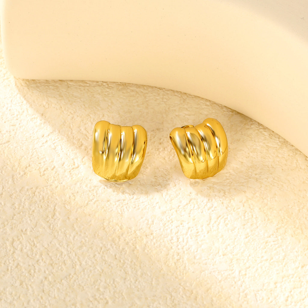 Fist Shaped Stud Earrings Gold
