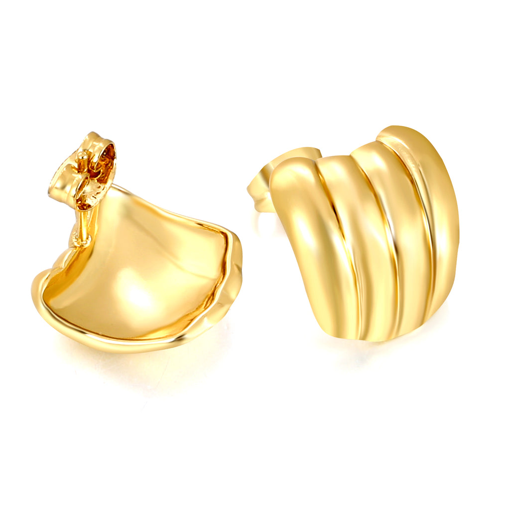 Fist Shaped Stud Earrings Gold