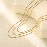 Sweater Chain 0.9 Round Snake 50+60+70cm+5cm+6mm Round Tail Plate Necklace Steel/Golden