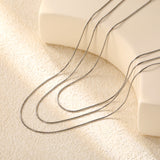 Sweater Chain 0.9 Round Snake 50+60+70cm+5cm+6mm Round Tail Plate Necklace Steel/Golden