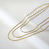 Sweater Chain 0.9 Round Snake 50+60+70cm+5cm+6mm Round Tail Plate Necklace Steel/Golden