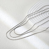 Sweater Chain 0.9 Round Snake 50+60+70cm+5cm+6mm Round Tail Plate Necklace Steel/Golden