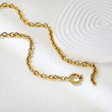 Razor/O Chain W4mm*40cm+Round Buckle O.D. 14.6mm Necklace Gold Color