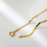 Razor/O Chain W4mm*40cm+Round Buckle O.D. 14.6mm Necklace Gold Color