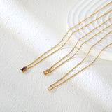 4.5*7.4mm Square White/Purple/Champagne Zircon Pendant 0.3 Cross Chain 40+5cm+6mm Round Tail Plaque Necklace GOLDEN