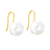 10mm Imitation Pearl Earrings, Gold