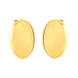 26*34mm Polished Hollow Pigeon Egg Stud Earrings, Gold